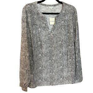 NWT! Cotton Long Sleeve Animal Print Top // Lucky Brand Size XL